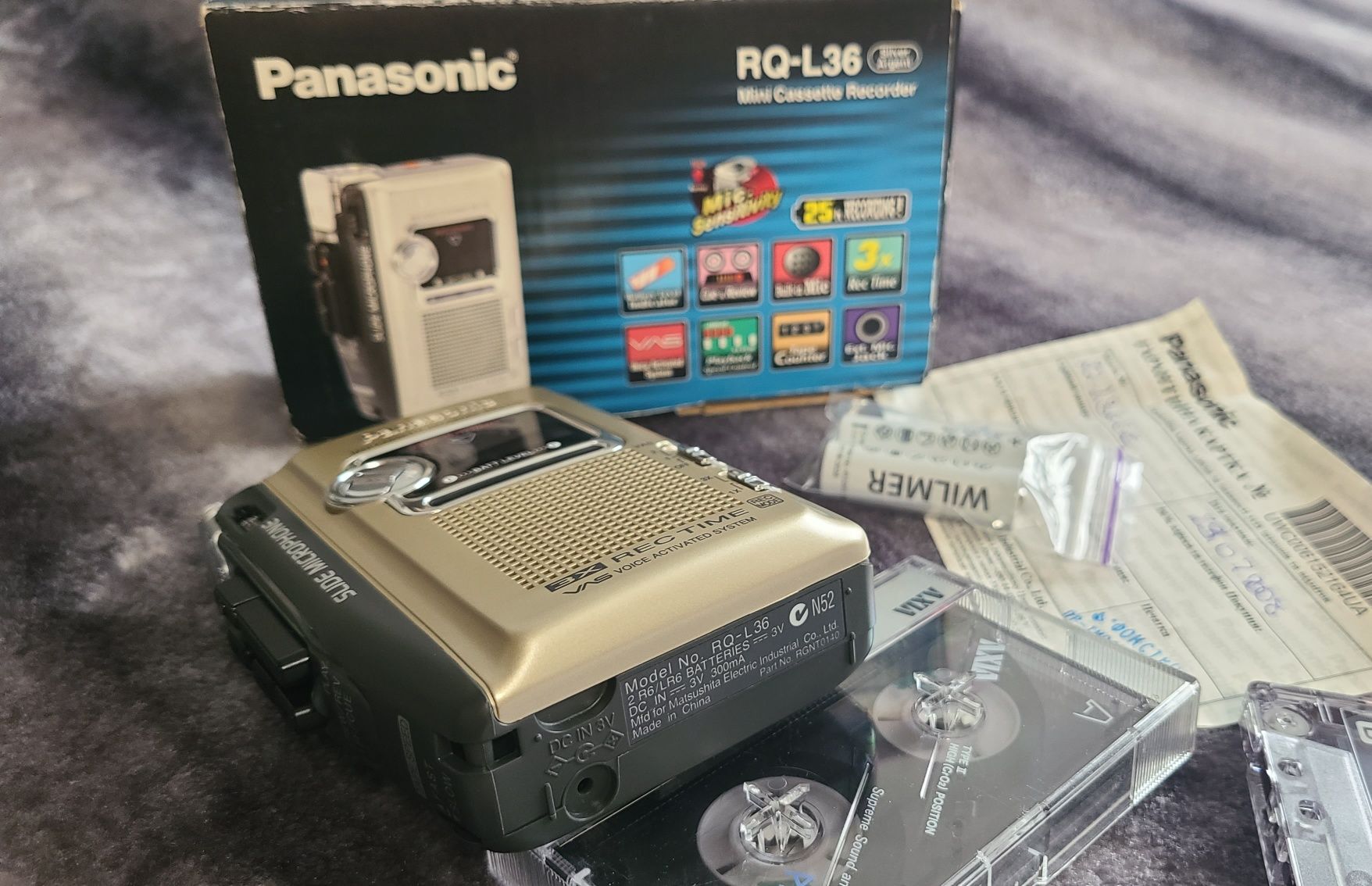 Кассетный плеер-диктофон Panasonic RQ-L36 (Новый! Видео работы)