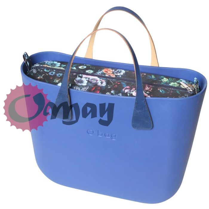 Granatowy organizer OBAG MINI ogród kwiaty 2 kieszenie wkład OMAY