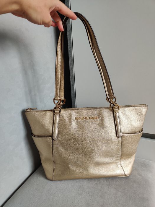 Michael kors gold tote bag шкіряна сумка