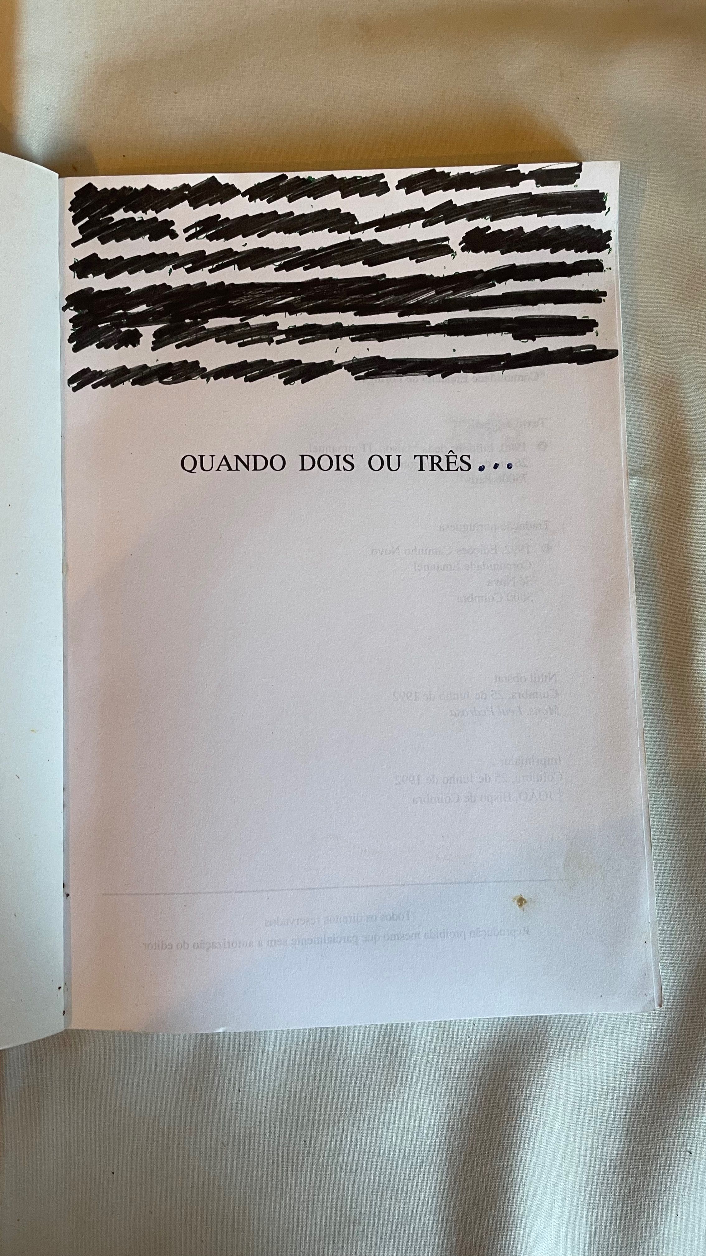 Livro Quando Dois Ou Três