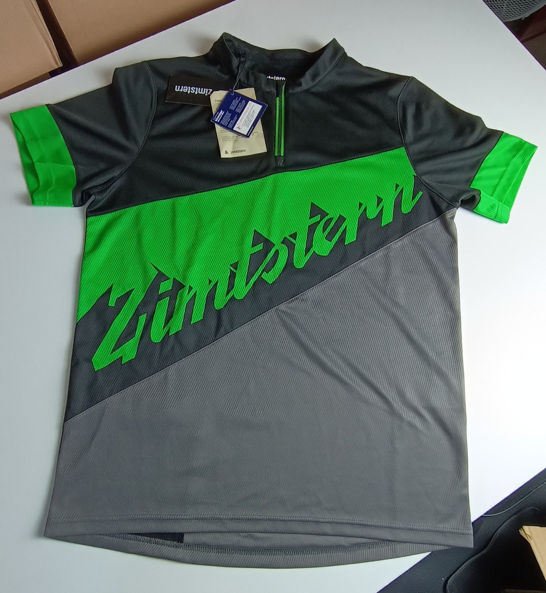 Koszulka rowerowa męska Zimtstern szaro-zielona S