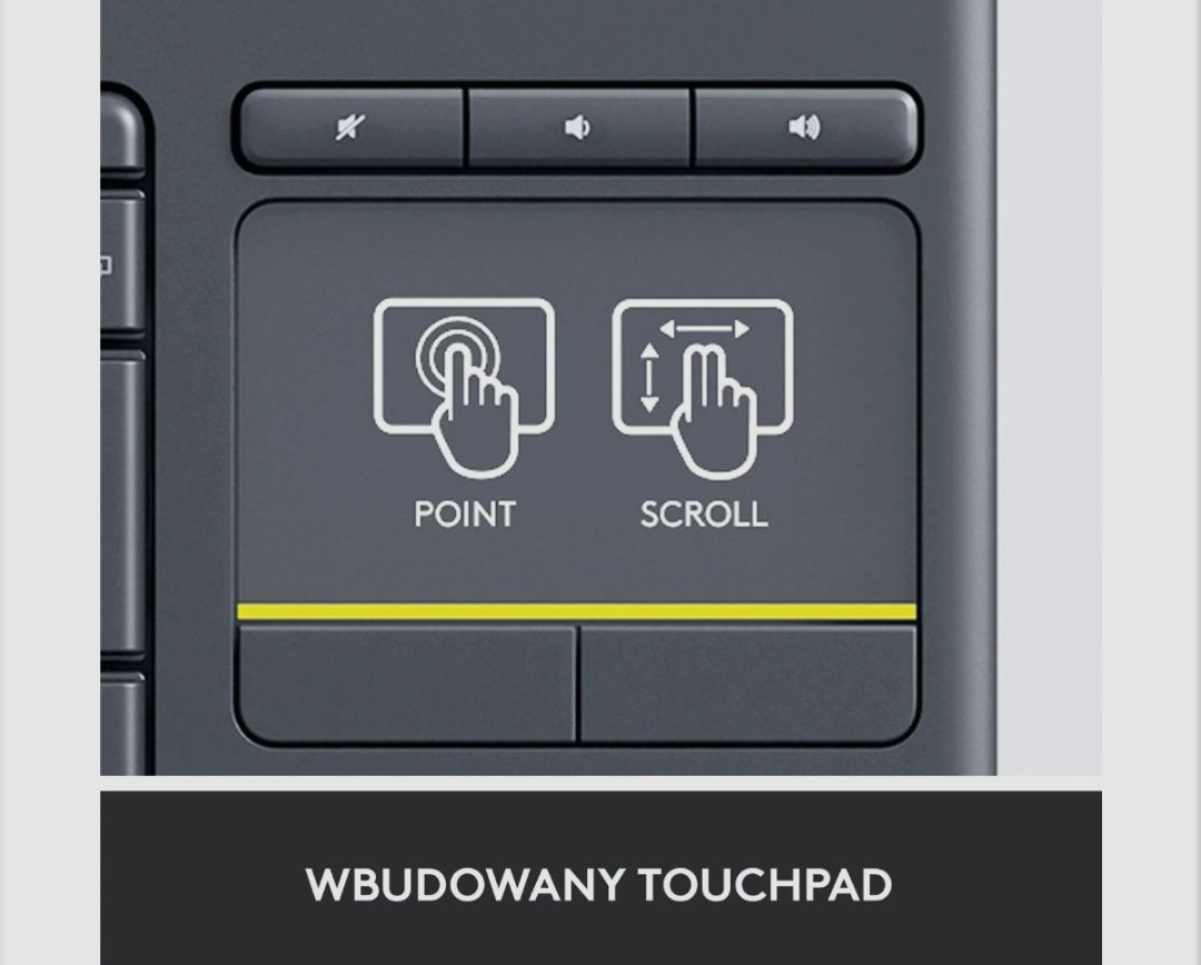 Klawiatura multimedialna do TV Logitech K400 Plus bluetooth BT