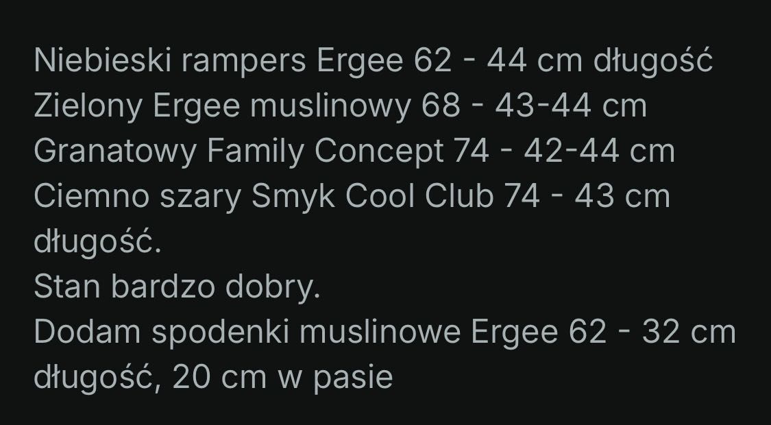 Zestaw 4 rampersy dziecięce +gratis spodenki muslinowe+przytulanki