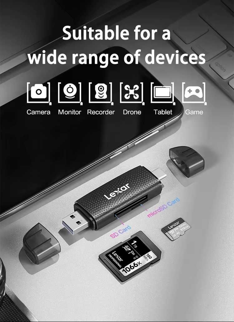 Czytnik kart pamięci Lexar Dual Slot USB-A/C RW310X microSD/SD USB 3.1