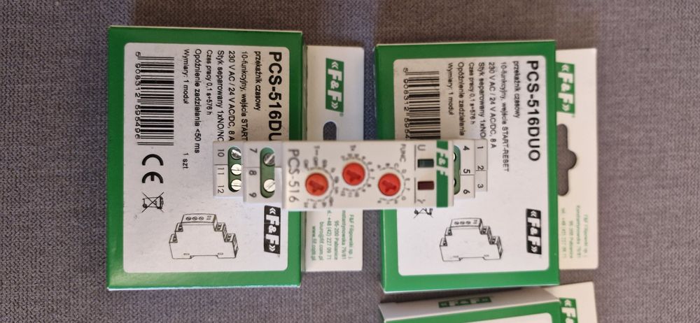 F&F przekaźnik czasowy 230V/24V AC-DC PCS-516 DUO 10-funkcyjny