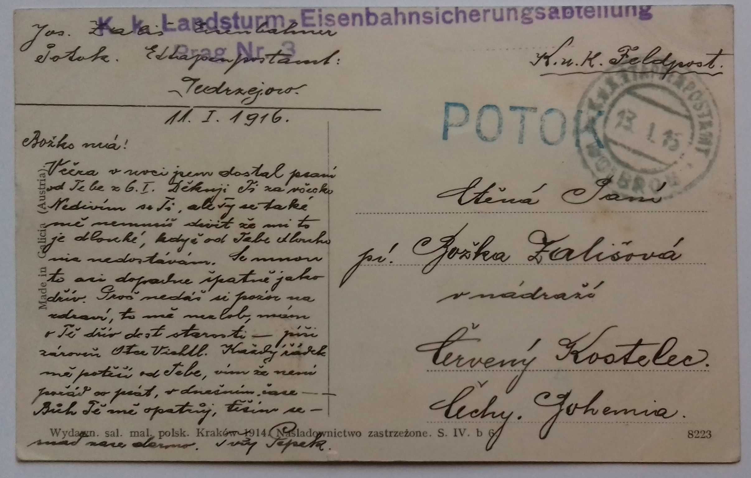 Pocztówka "typy okolic Krakowa"  ok. 1915 r. (piękny stan!)