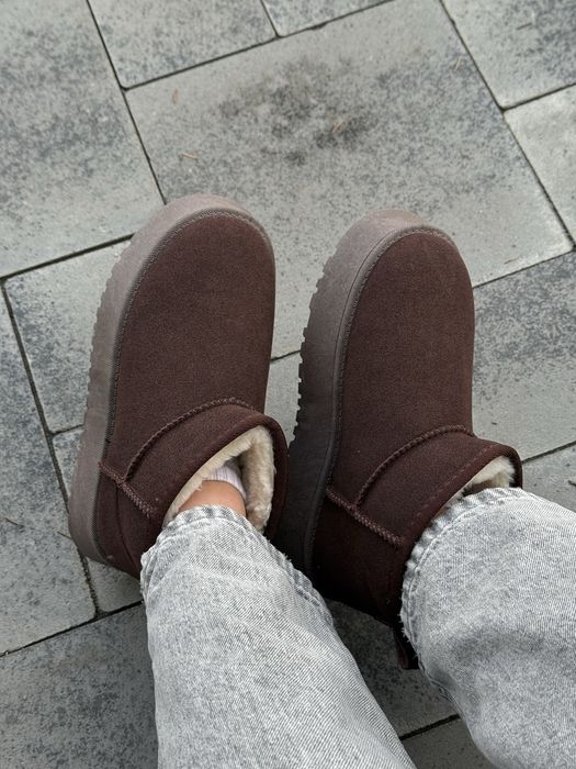 Уггі шоколадні на платформі