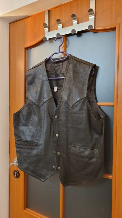 Skórzana kamizelka motocyklowa męska