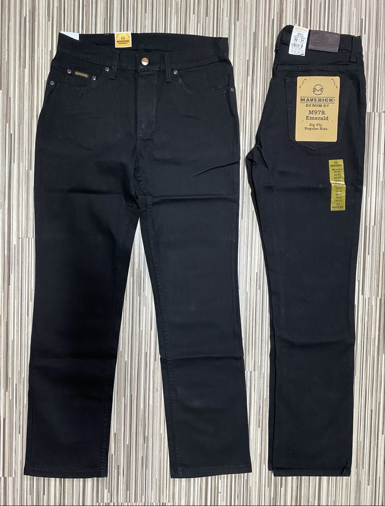 Spodnie męskie jeans 32/31 pas 82 cm Maverick nowe czarne