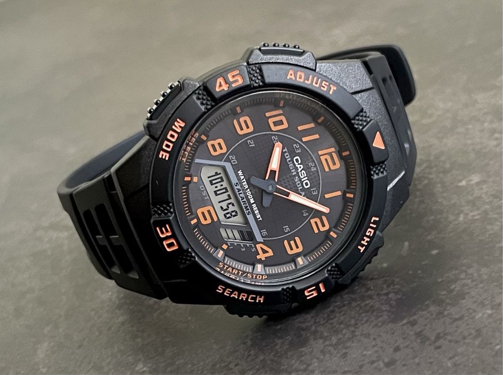 Годинник наручний Casio AQ-S800W-1B2 новий оригінал сонячна батарея