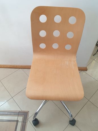 Krzesło biurowe obrotowe, drewniane