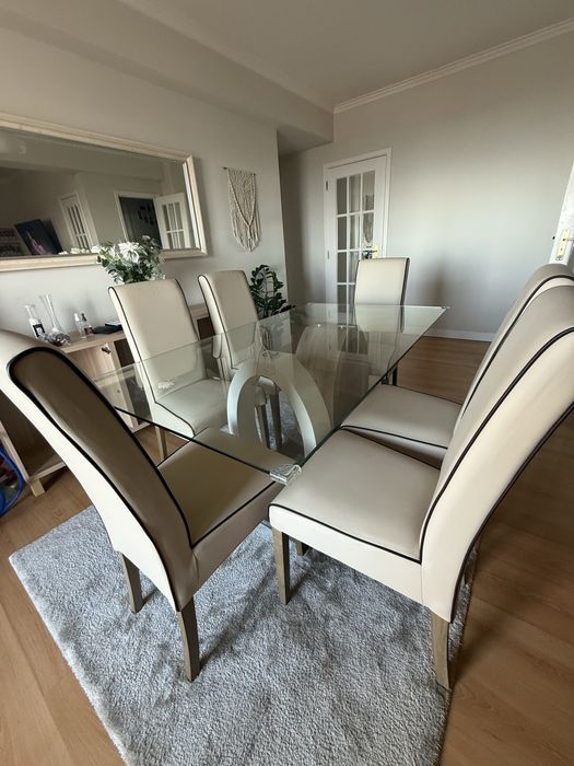 Mesa jantar + cadeiras + mesa centro