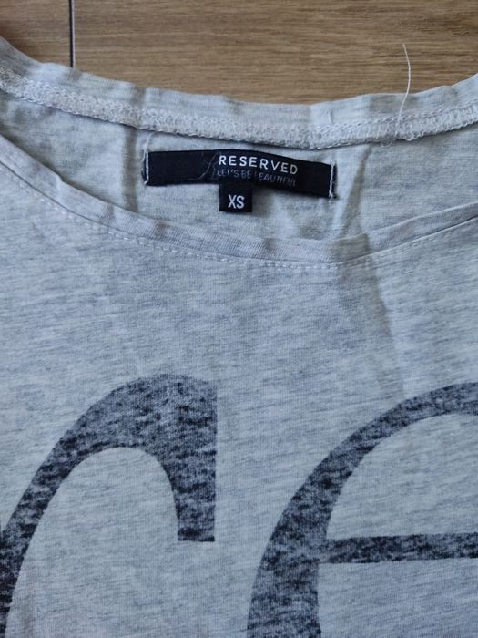 Bluzka damska koszulka t-shirt oversize XS S 36 z nadrukiem gazeta