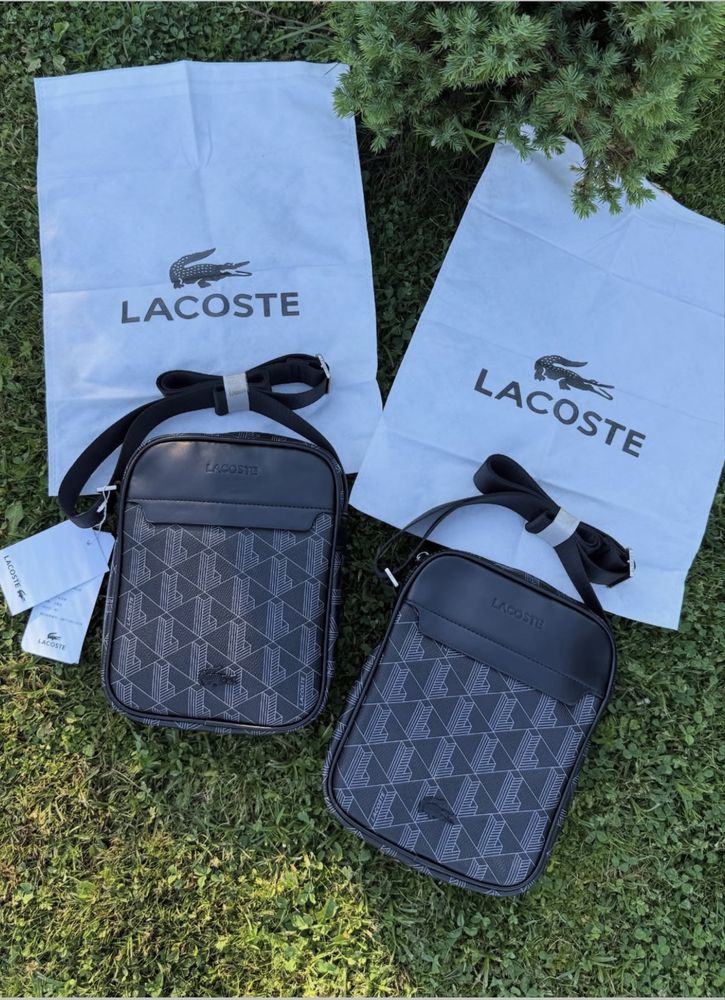 Сумка Lacoste Monogram чоловіча колір чорний