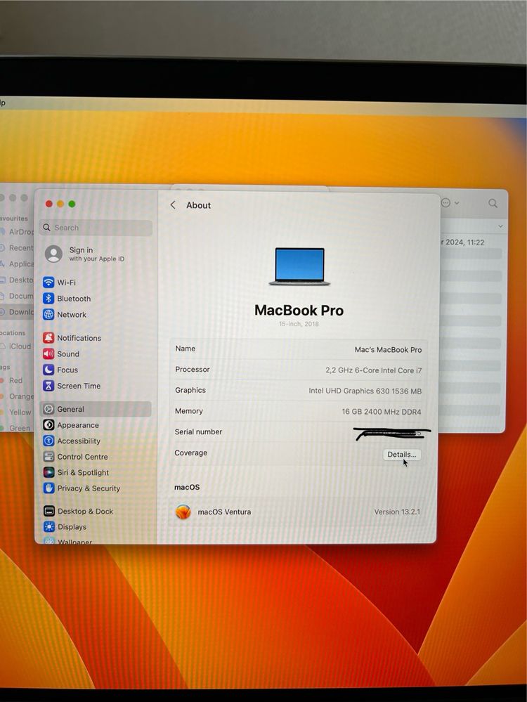 Macbook pro 15 a1990 i7/16gb/512gb/radeon pro 555x 2018