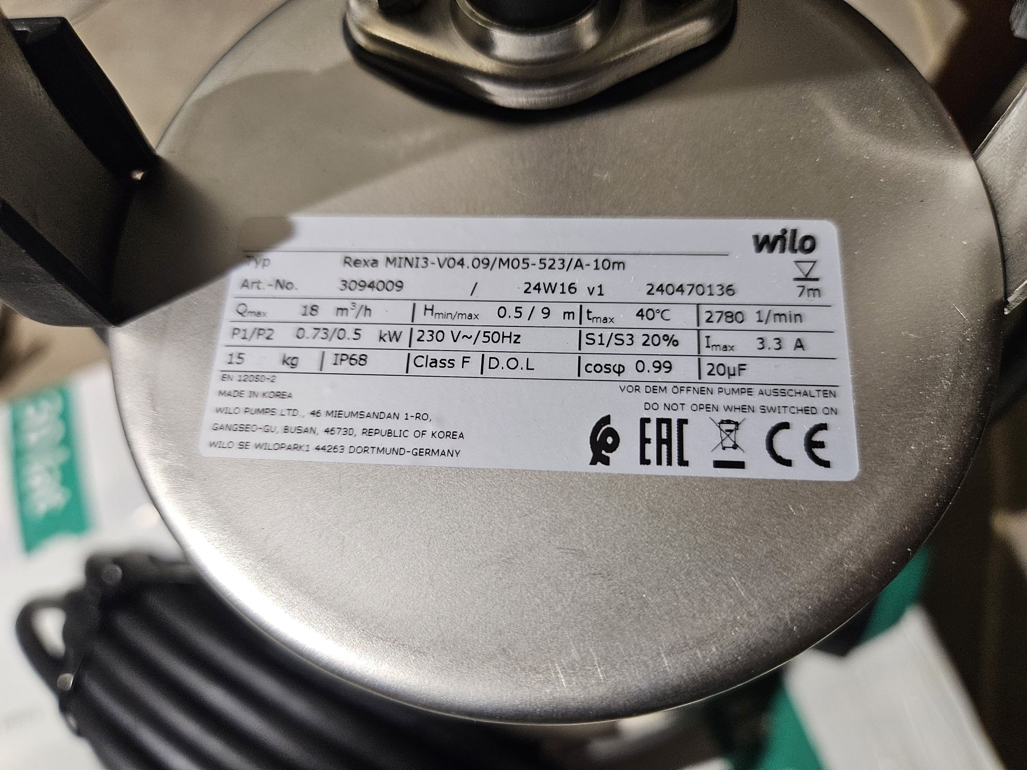 Pompa Wilo Rexa Mini13-V04.09/M05-523/A-10m
