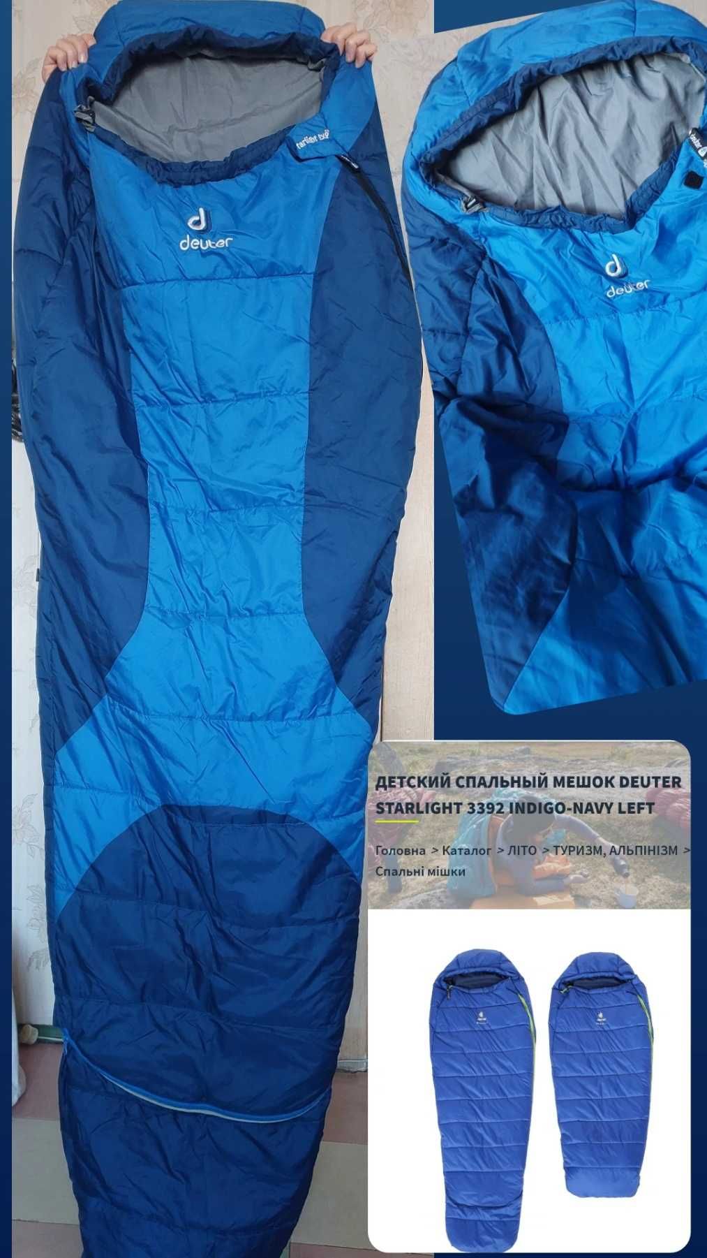 Спальний мешок дитячий Deuter Starlight 3392 indigo-navy left.Спальный