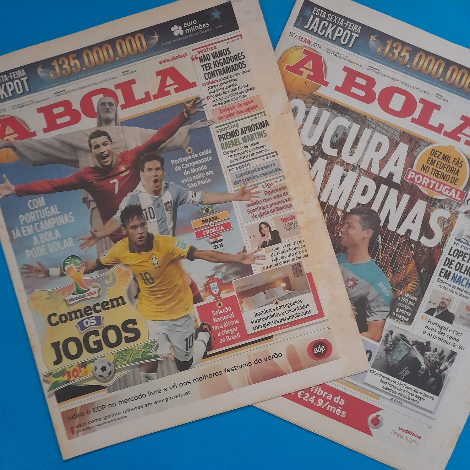 Mundial de 2014 - Nove jornais A Bola.