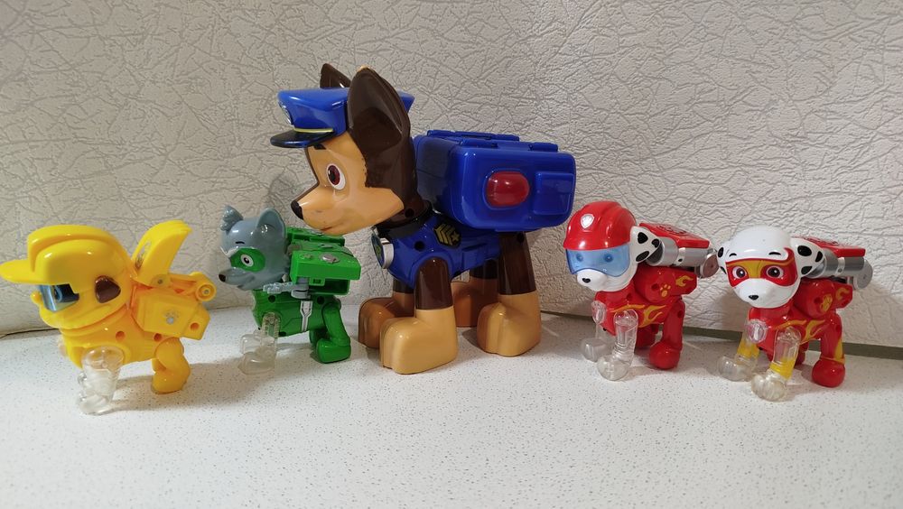 Маршал,Крепыш,Гонщик,Рокки Большие фигурки Оригинал Щенячий патруль