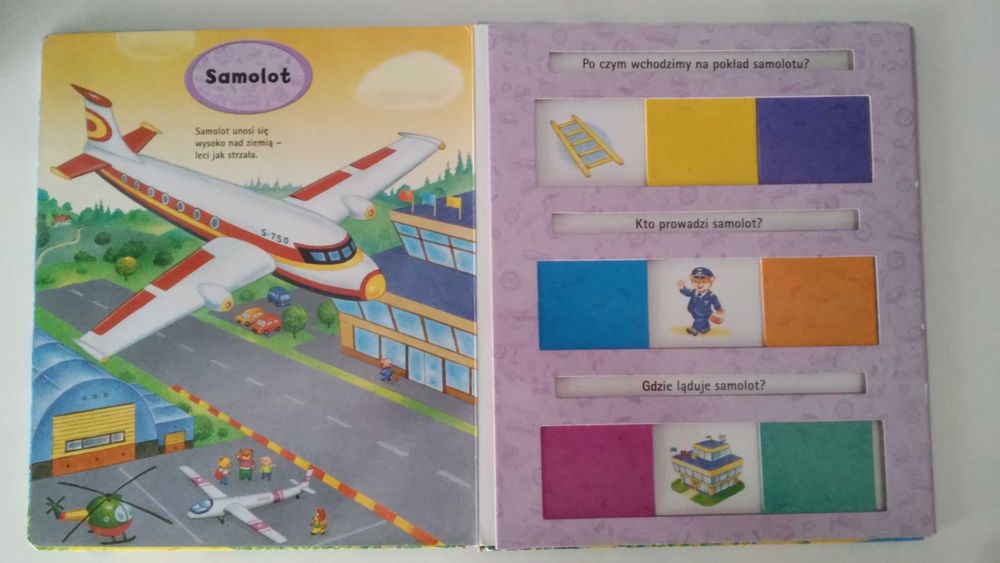 Książka z zagadkami Czym podróżujemy? Wydawnictwo Olesiejuk