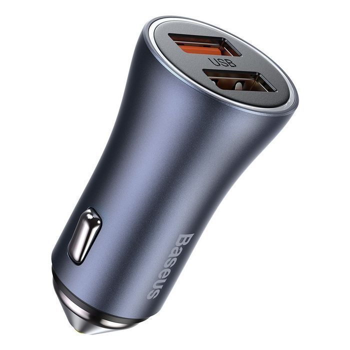 Ładowarka Samochodowa Baseus Quick Charge 40W 2x USB Typ C Szary