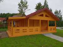 DREWNIANY Domek Letniskowy Całoroczny SARA 46 + 22 M2