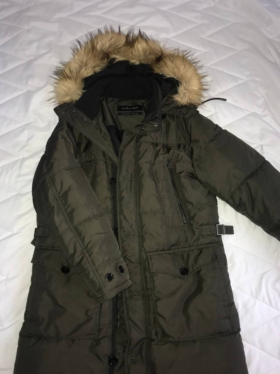 Зимняя парка Zara Man хаки