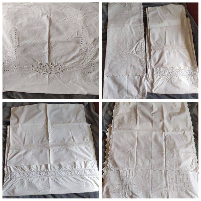 Серветки, наволочки, рушник, скатертина, з мереживом, рішельє, вишивка