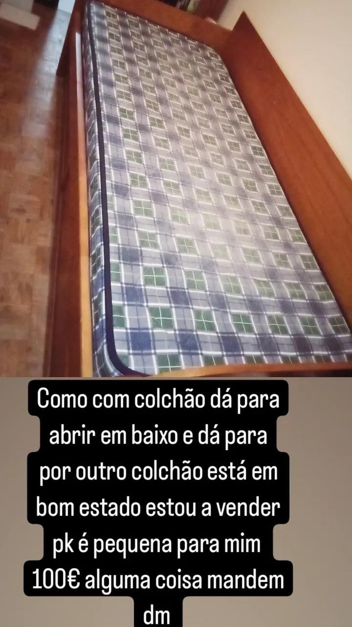 Cama gaveteiro e colchão