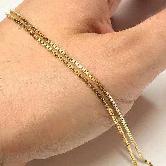Złoty ŁAŃCUSZEK damski 18K 750 cudowna włoska KOSTKA 52cm