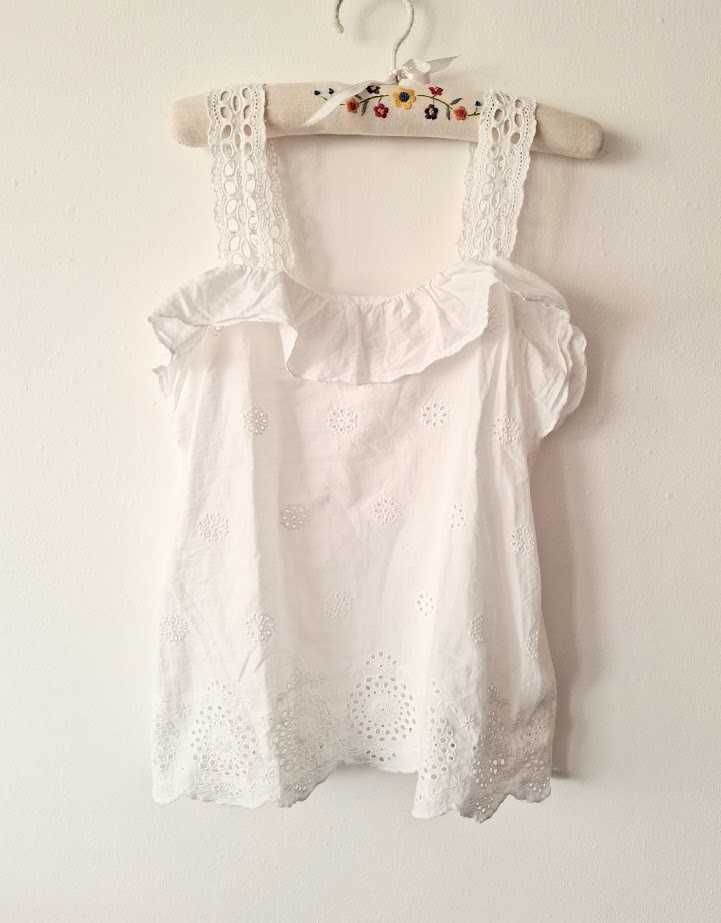 Blusa deixada com ponto aberto menina 11-12 anos