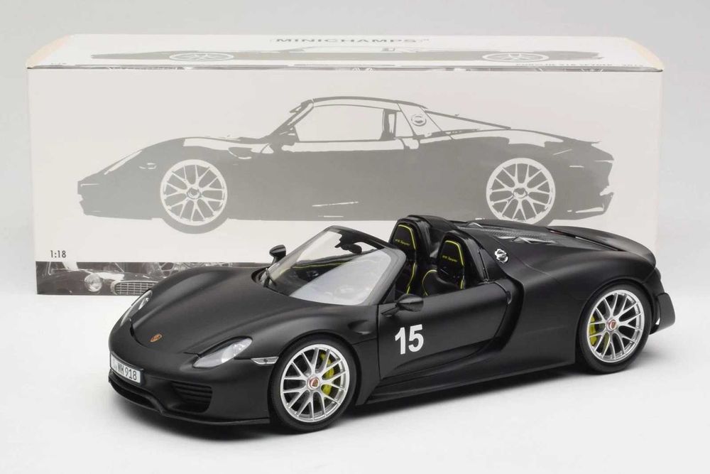 Porsche 918 Spyder + 1/18 + Black + MINICHAMPS + Portes Grátis