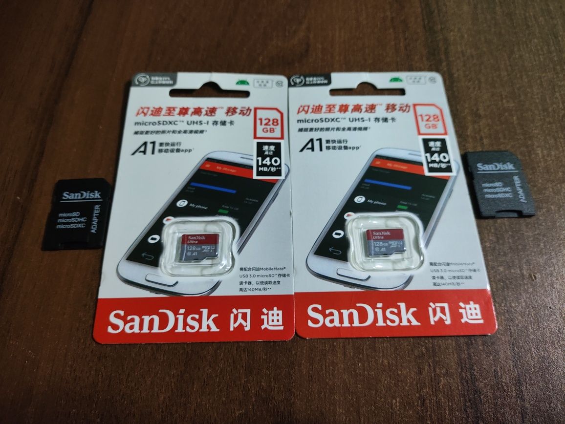 SanDisk A1 microSD 128GB 140MB + адаптер