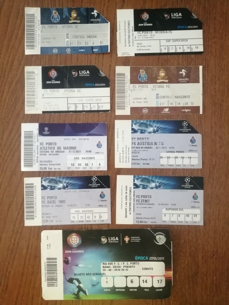 Bilhetes desportivos para colecionadores
