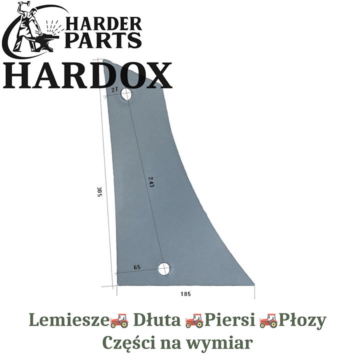 Pierś Eberhardt HARDOX STB40000/P części do pługa 2X lepsze niż Borowe