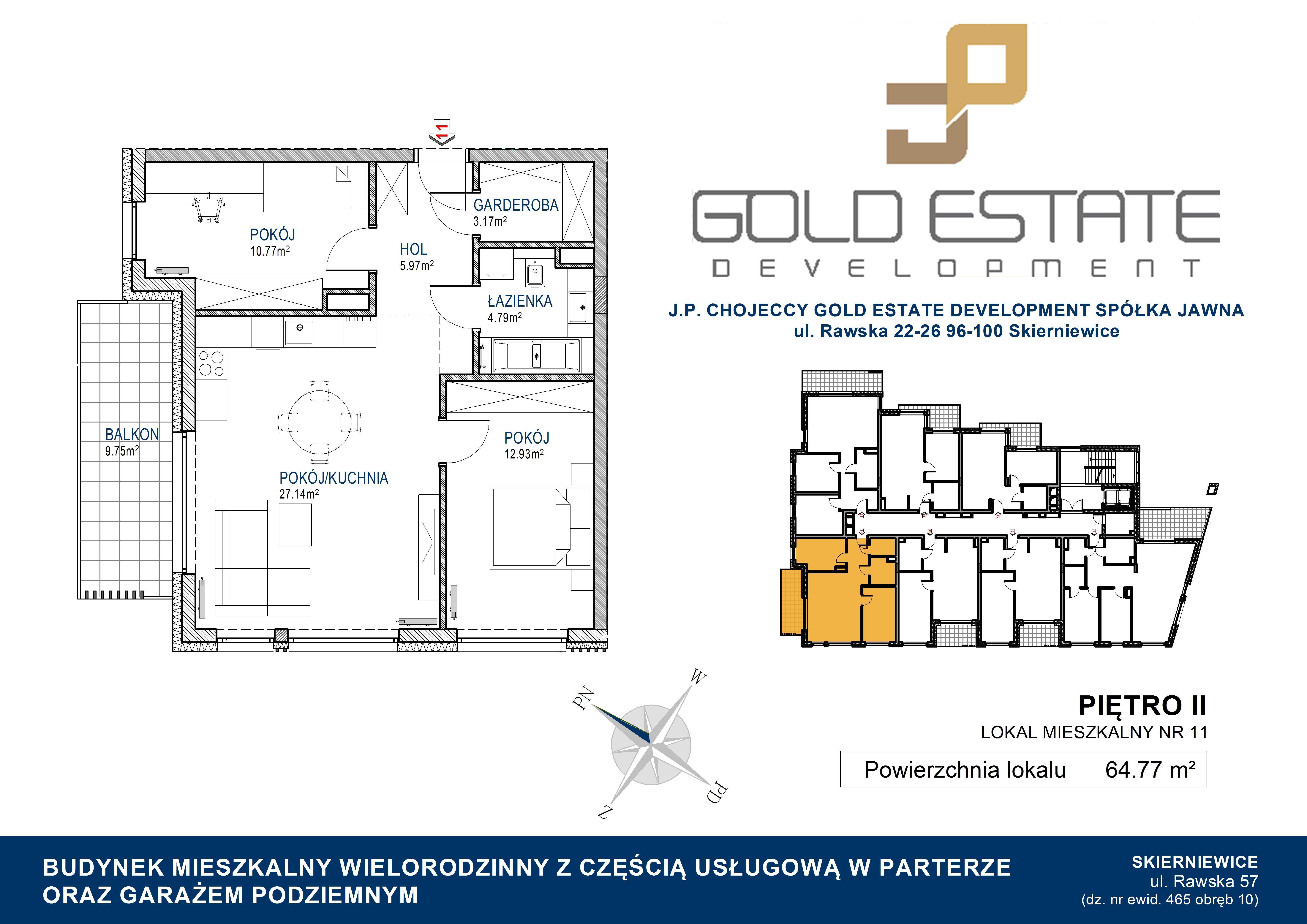 3-pkojowe mieszkanie 64,77 m² 712 470 zł 11 000 zł/m²