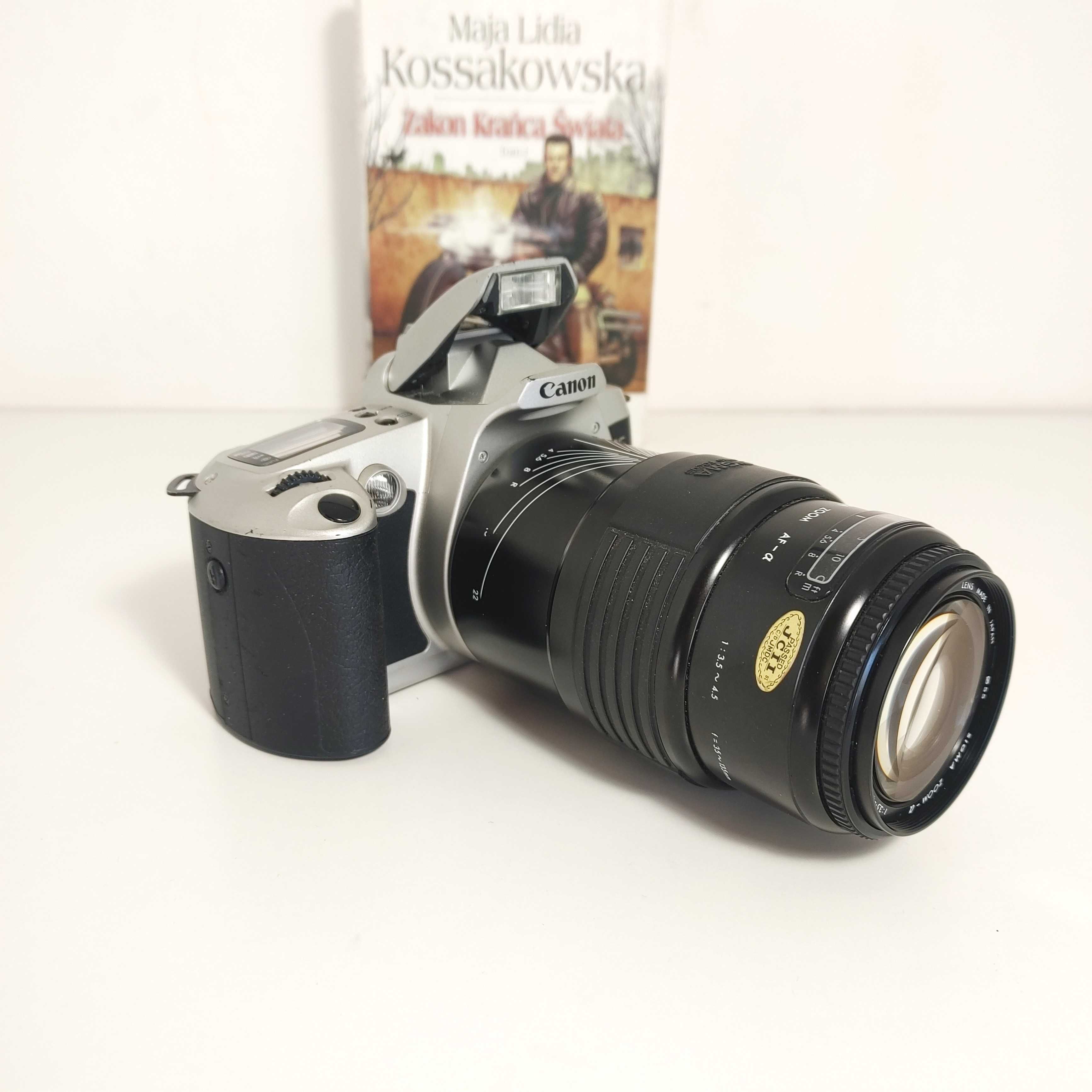Analogowa Lustrzanka CANON na początek Eos 500N z Sigma Zoom 35-135 mm