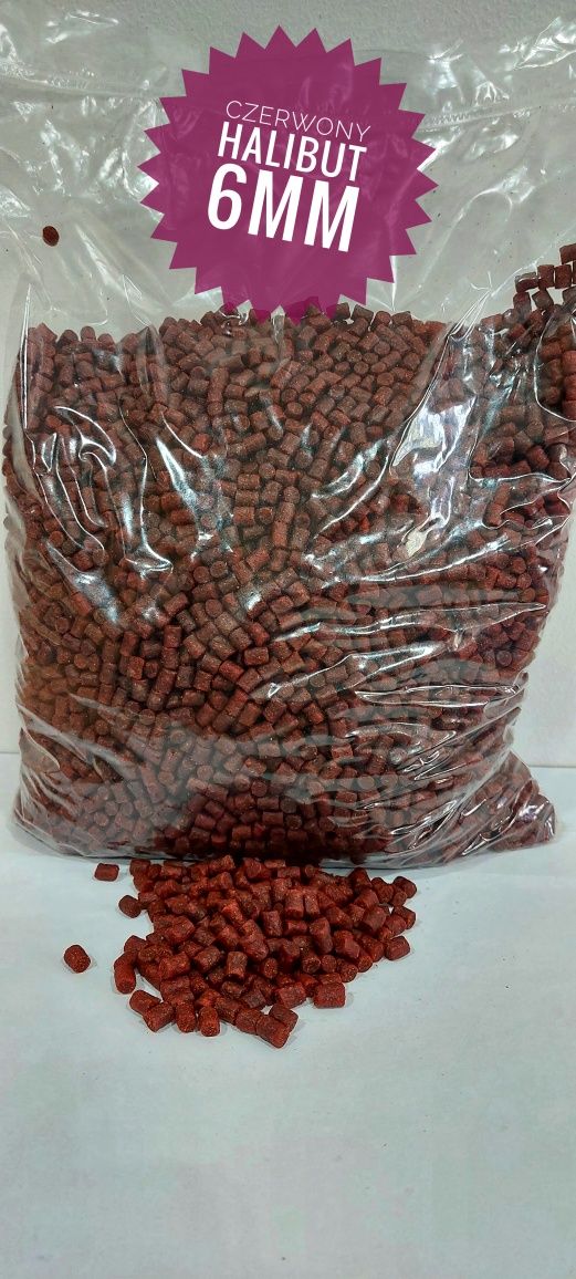 Pellet czerwony halibut 6mm 5kg