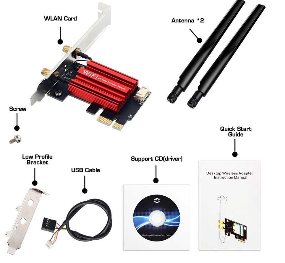 WiFi 5 / Bluetooth 4.0 - Bezprzewodowa karta sieciowa PCI-E  NOWA