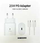 Ładowarka SAMSUNG 25W z kablem USB typ C do C 1m Biała