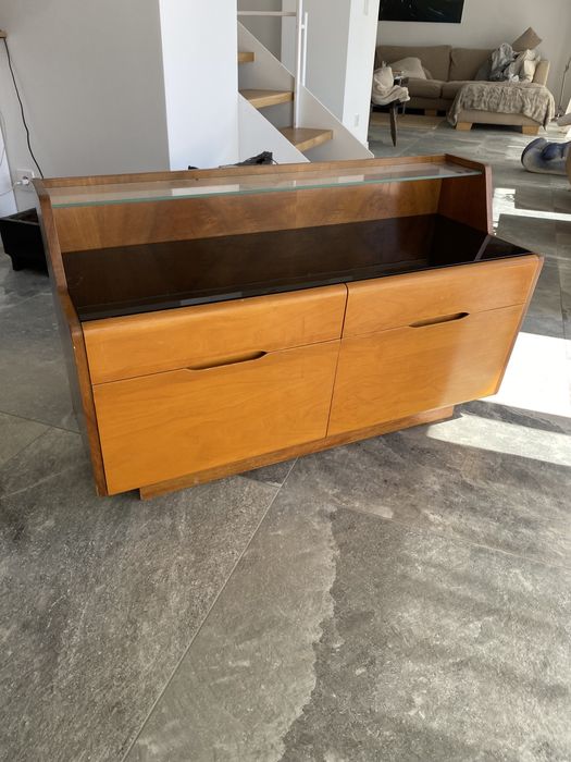 Szafka nocna komoda czechoslowacja bauhaus prl mid century