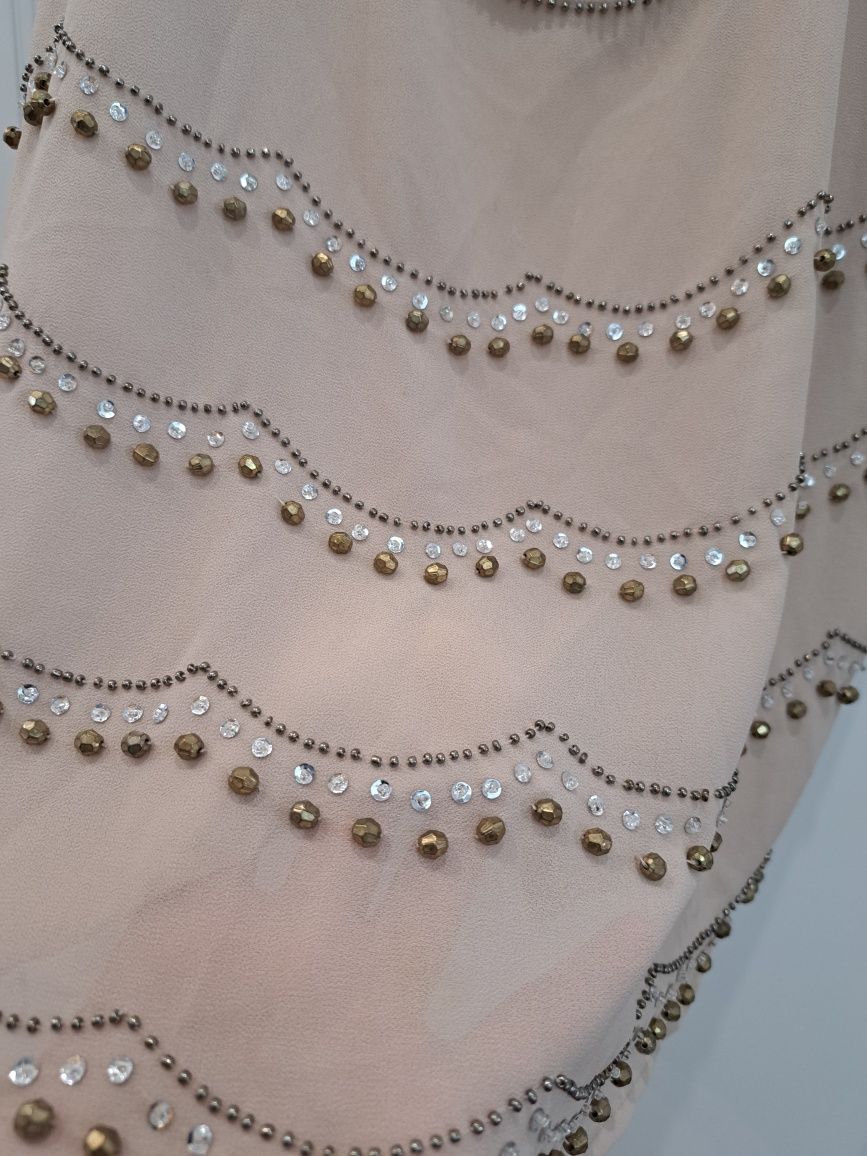 Top krótki bluzka koraliki h&m 34