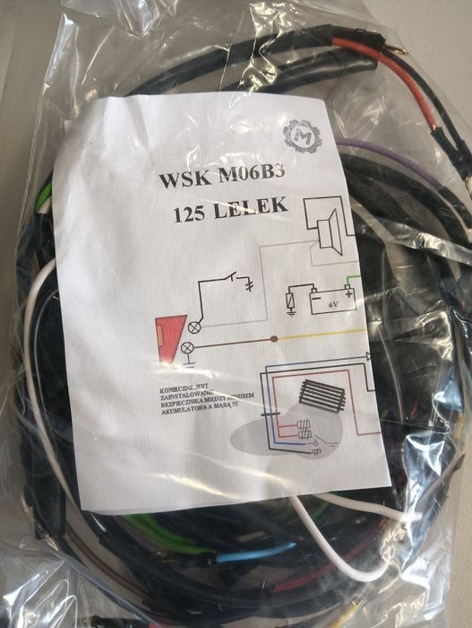 Nowa wiązka elektryczna instalacja WSK M06B3 125 lelek