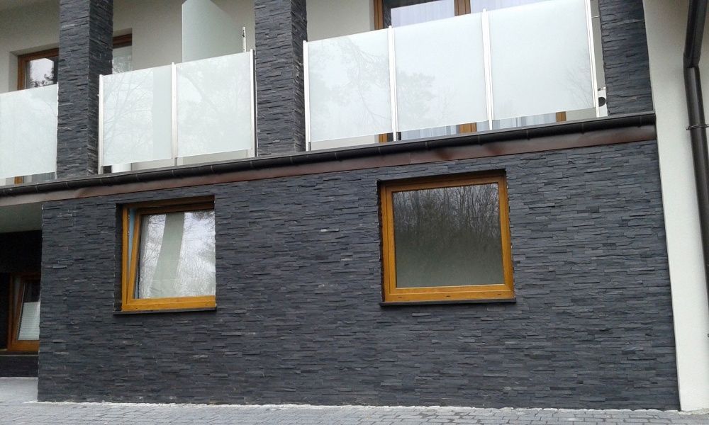 Panel Kamienny Łupek Czarny Black Slate 36x10x1cm KAMIEŃ / ELEWACJA