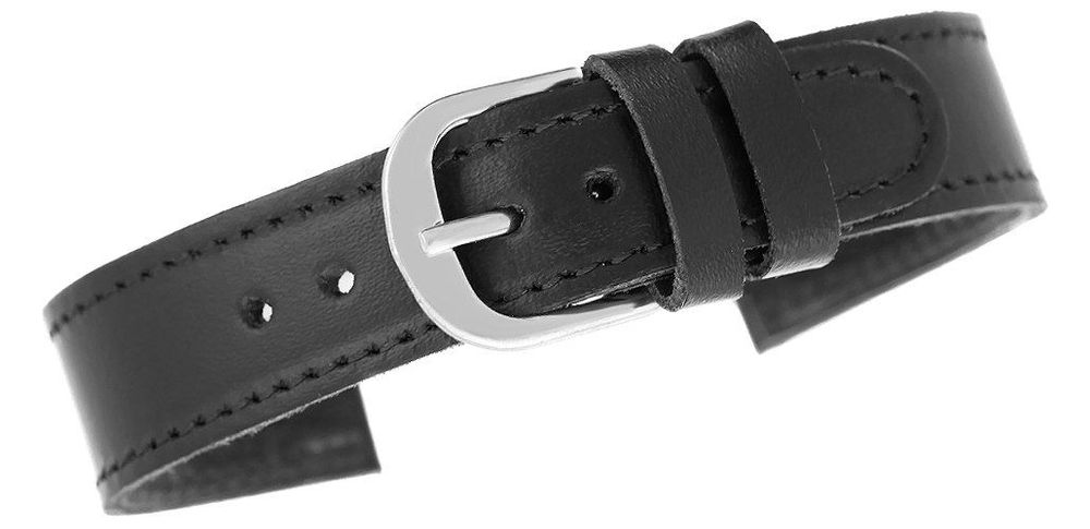 pasek do zegarka - rzemiosło skóra 18 mm 7341-18xxls czarny