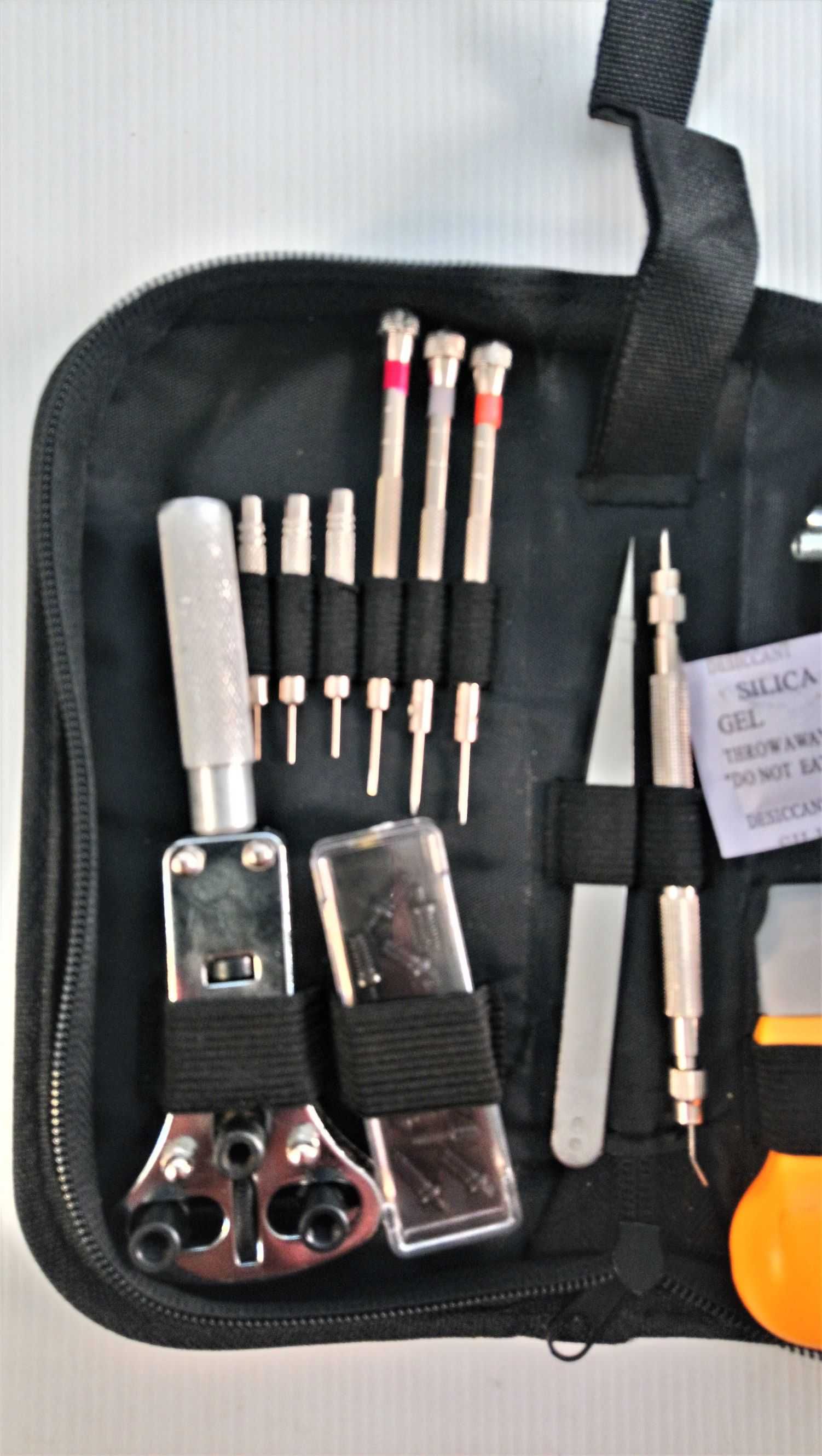 Kit de ferramentas reparação relógios c/ bolsa