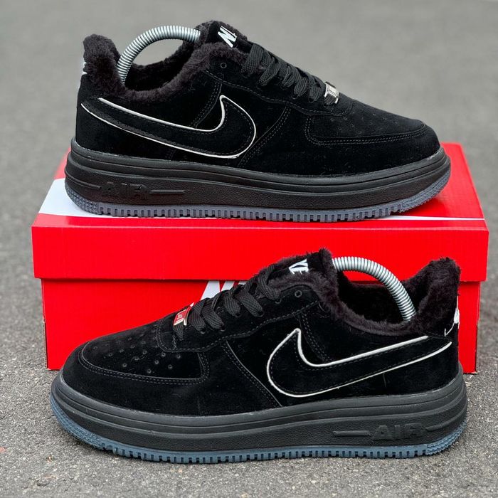 Чоловічі зимні кросівкі Nike air force, стильні, теплі, найк, взуття