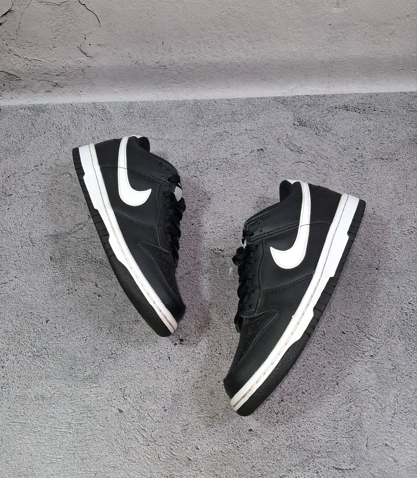 Кроссовки Nike Dunk Low кожаные женские чёрные кеды Air Force 1
