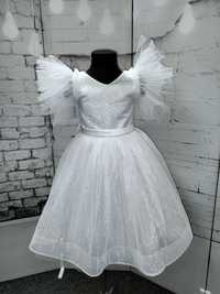 Сукня біла випускна садочок плаття пишне блиск  5-6