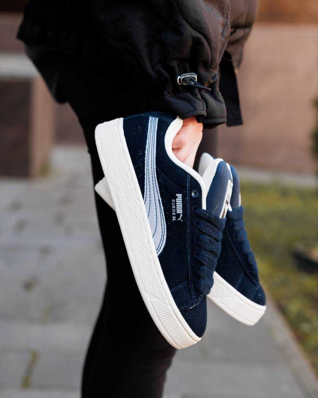 Жіночі кросівки Puma Suede XL синій з білим PM031 ЯКІСТЬ